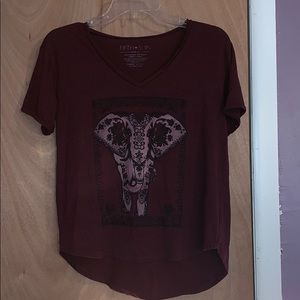 maroon elephant t shirt